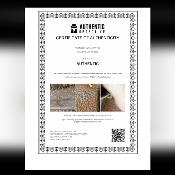 Louis Vuitton Sarah Monogram Wallet with COA Brown VGUC - Picture 15 of 16